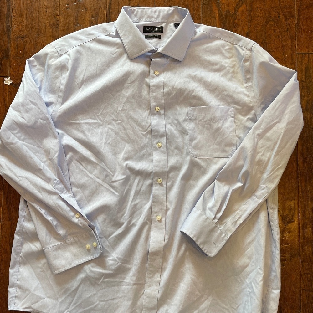 Polo Ralph Lauren long sleeve stretch fabric regular fit button down shirt. 18.5